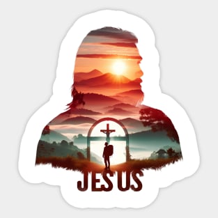 Christian Tshirt Design Siluet Jesus Christ Sticker